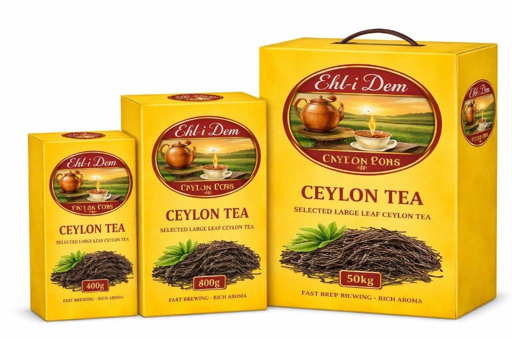 Ehl-i Dem sarı Ceylon çay kutuları